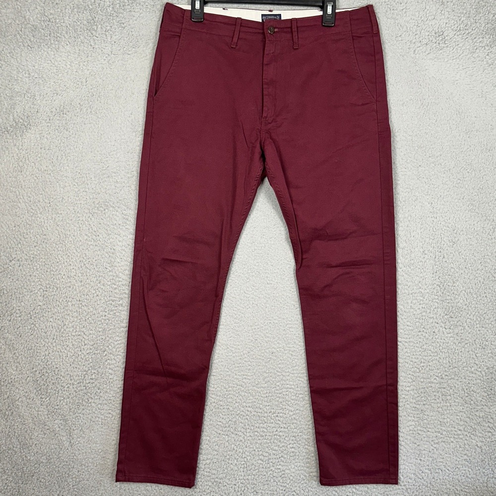 Levis 511 Chino Pants Mens 32X32 Slim Burgundy Stretch Flat Front Casual Pockets